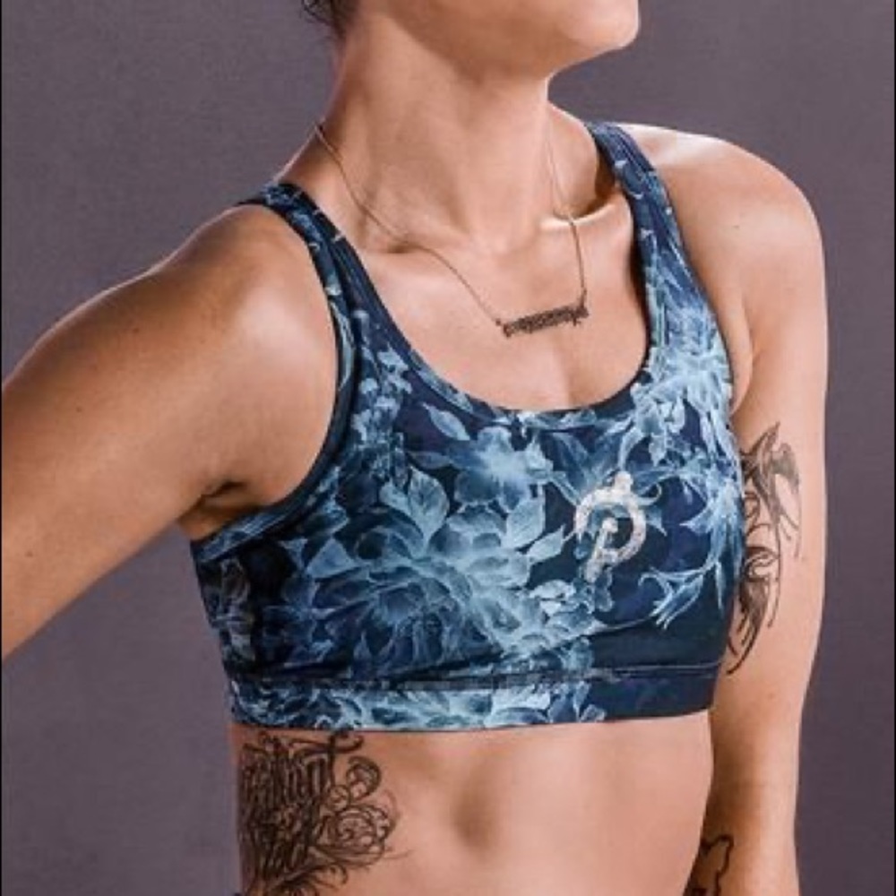 NWT Peloton floral teal twist bra & leggings set